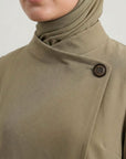 Asymmetric Modest Jacket & Skirt Co-ord - Taupe