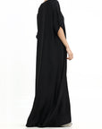 Black Short Sleeve Slip Dress
