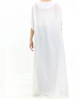 Off-White Short Sleeve Slip Dress