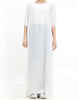 Off-White Short Sleeve Slip Dress