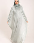 Sage Green Organza Pleated Dress