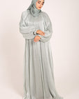 Sage Green Organza Pleated Dress