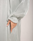Sage Green Organza Pleated Dress