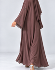 Elara Embellished Chiffon Abaya - Dusty Mauve