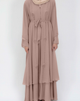 Peach Blossom Frill Open Abaya