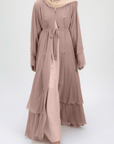 Peach Blossom Frill Open Abaya