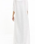White Short Sleeve Slip Dress