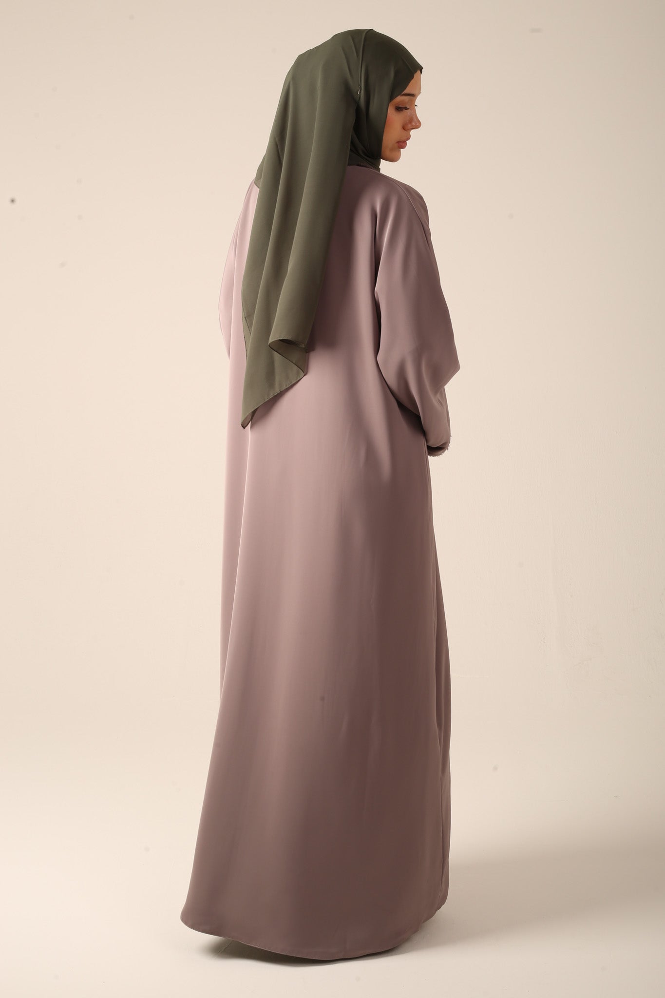 Frayed Elegance Reversible Abaya - Green