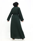 Bottle Green Cuff Plain Abaya
