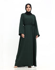 Bottle Green Cuff Plain Abaya
