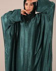 Deep Emerald Drape Satin Farasha