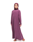 Girls Purple Jersey Abaya