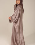 Ivory Blush Drape Satin Farasha