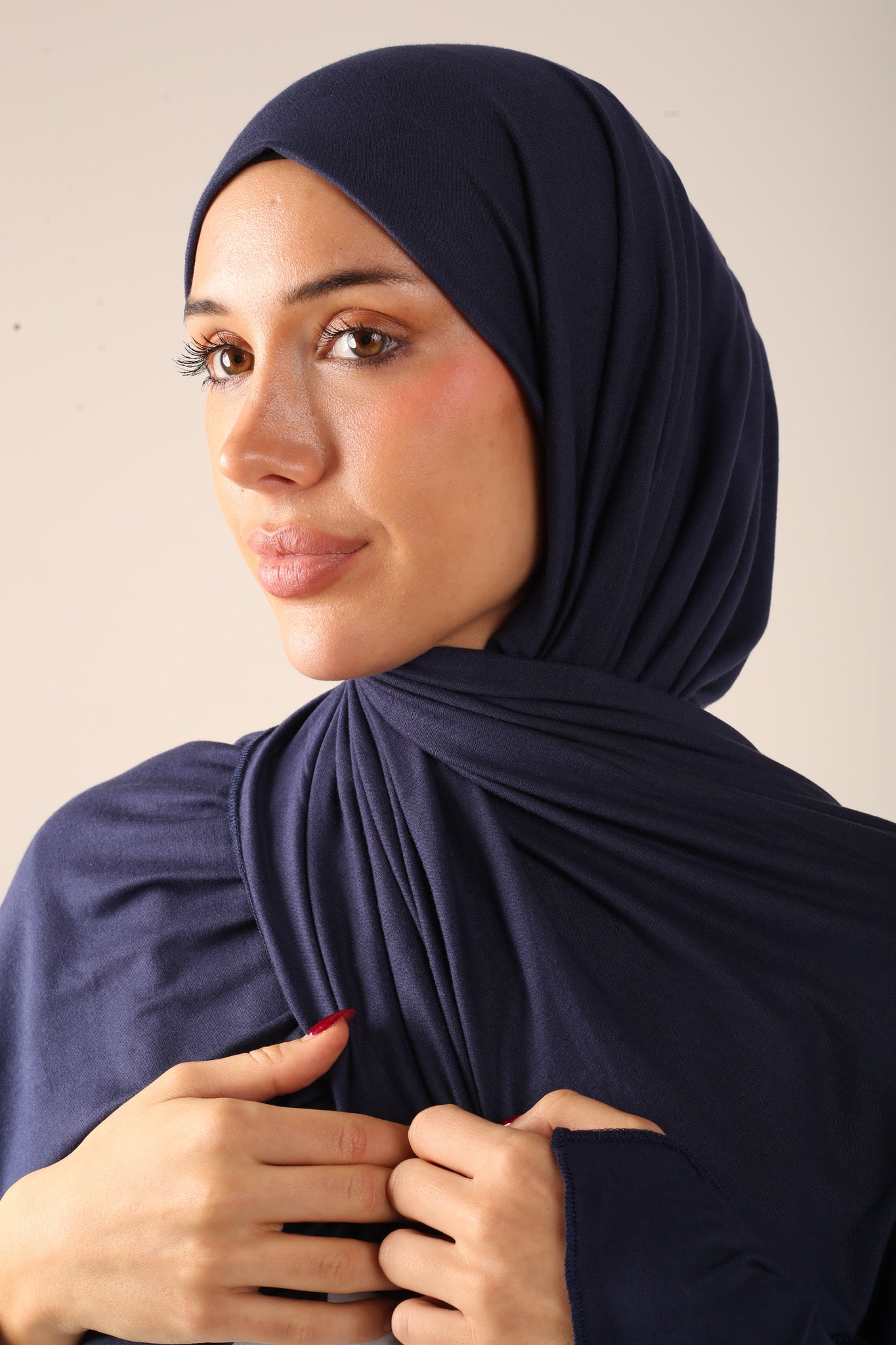 Navy Jersey Hijab