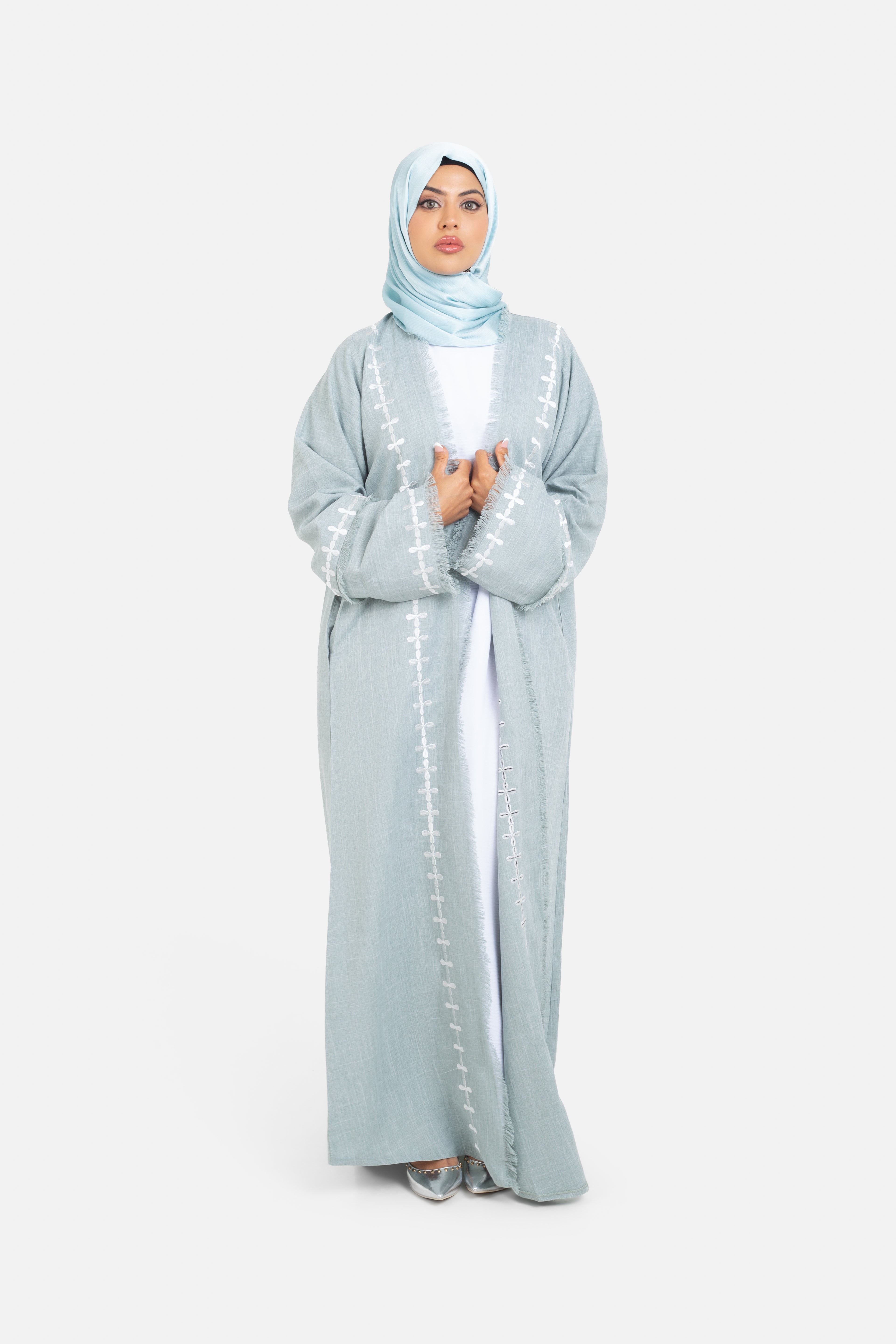 Sukoon Linen Abaya - Sage