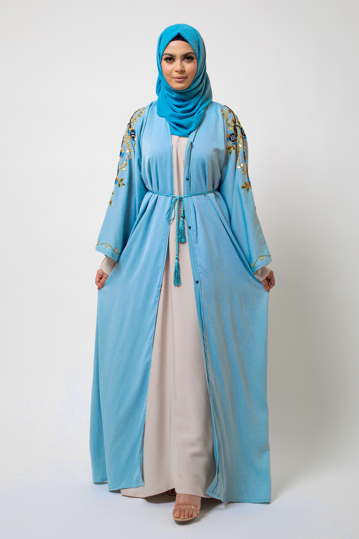 Himalayan Blue Poppy Open Abaya