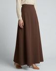 Asymmetric Modest Jacket & Skirt Co-ord - Chocolate Brown