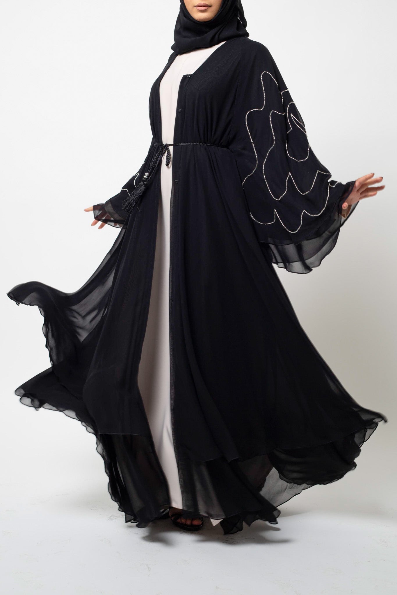 Double Tiered Flare Chiffon Abaya (Pre-order Despatch November 20th 2025)