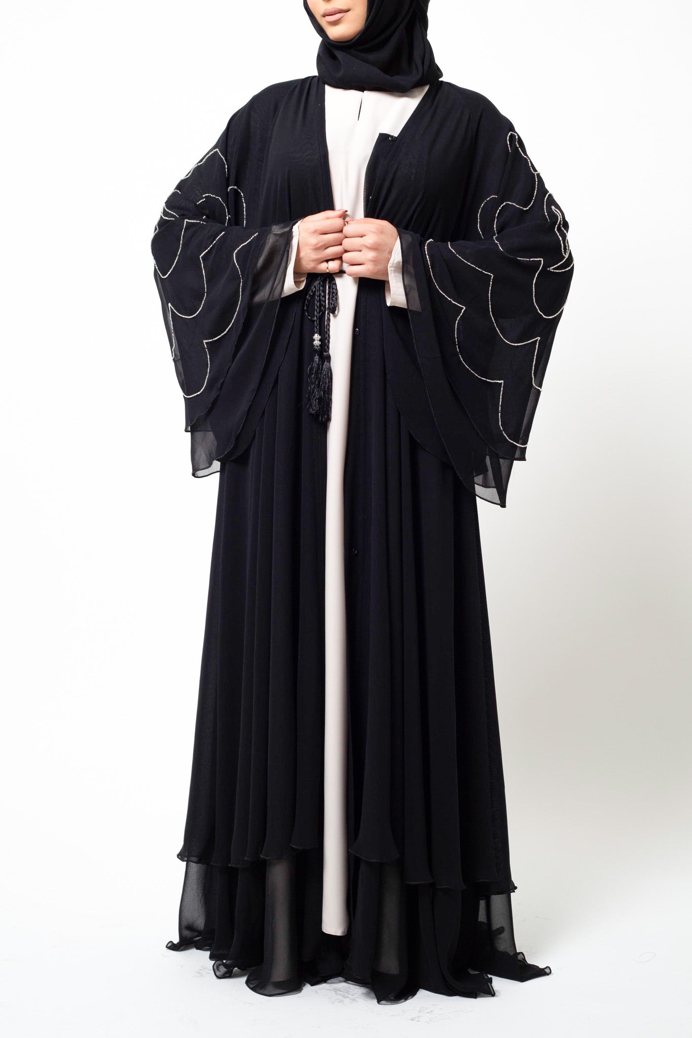 Double Tiered Flare Chiffon Abaya (Pre-order Despatch November 20th 2025)