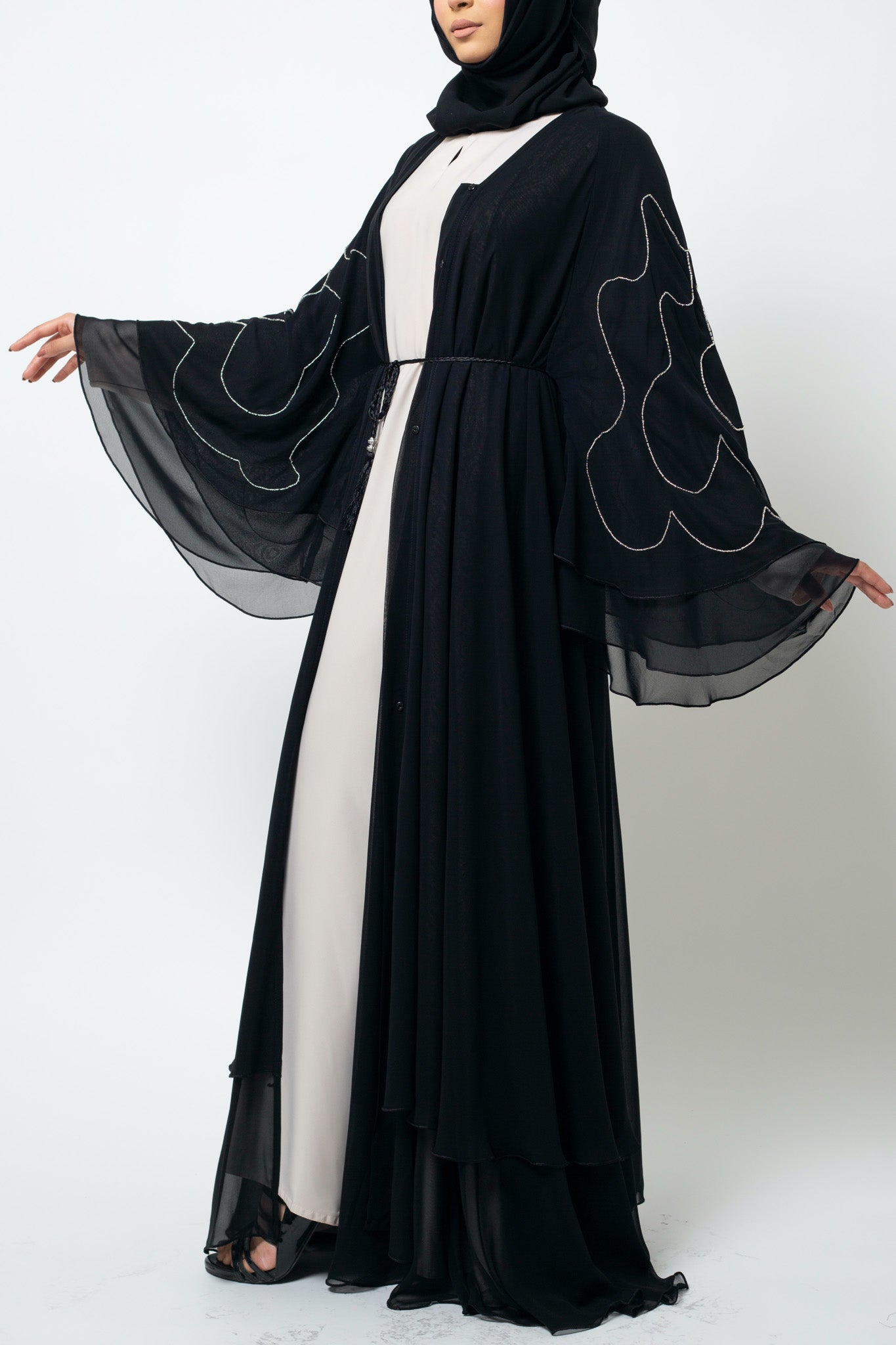 Double Tiered Flare Chiffon Abaya (Pre-order Despatch November 20th 2025)