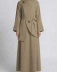 Asymmetric Modest Jacket & Skirt Co-ord - Taupe