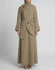 Asymmetric Modest Jacket & Skirt Co-ord - Taupe