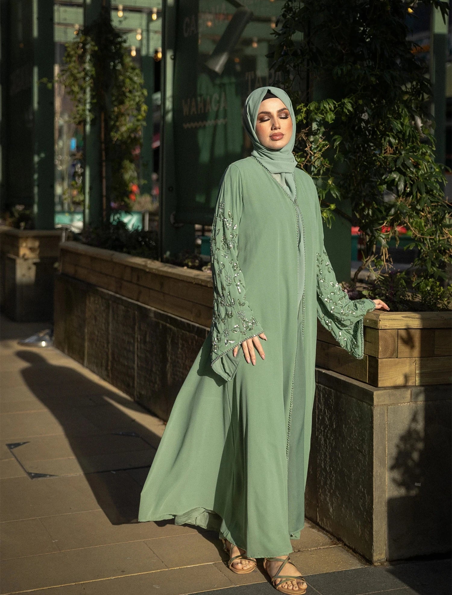 Limited Edition, Sage Green Kimono Abaya