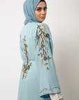 Desert Sage Poppy Open Abaya