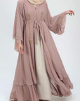 Peach Blossom Frill Open Abaya (Pre-order Despatch November 20th 2025)
