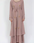 Peach Blossom Frill Open Abaya (Pre-order Despatch November 20th 2025)