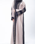 Dual Tone Aztec Print Co-Ord Open Abaya (Pre-order Despatch November 20th 2025)
