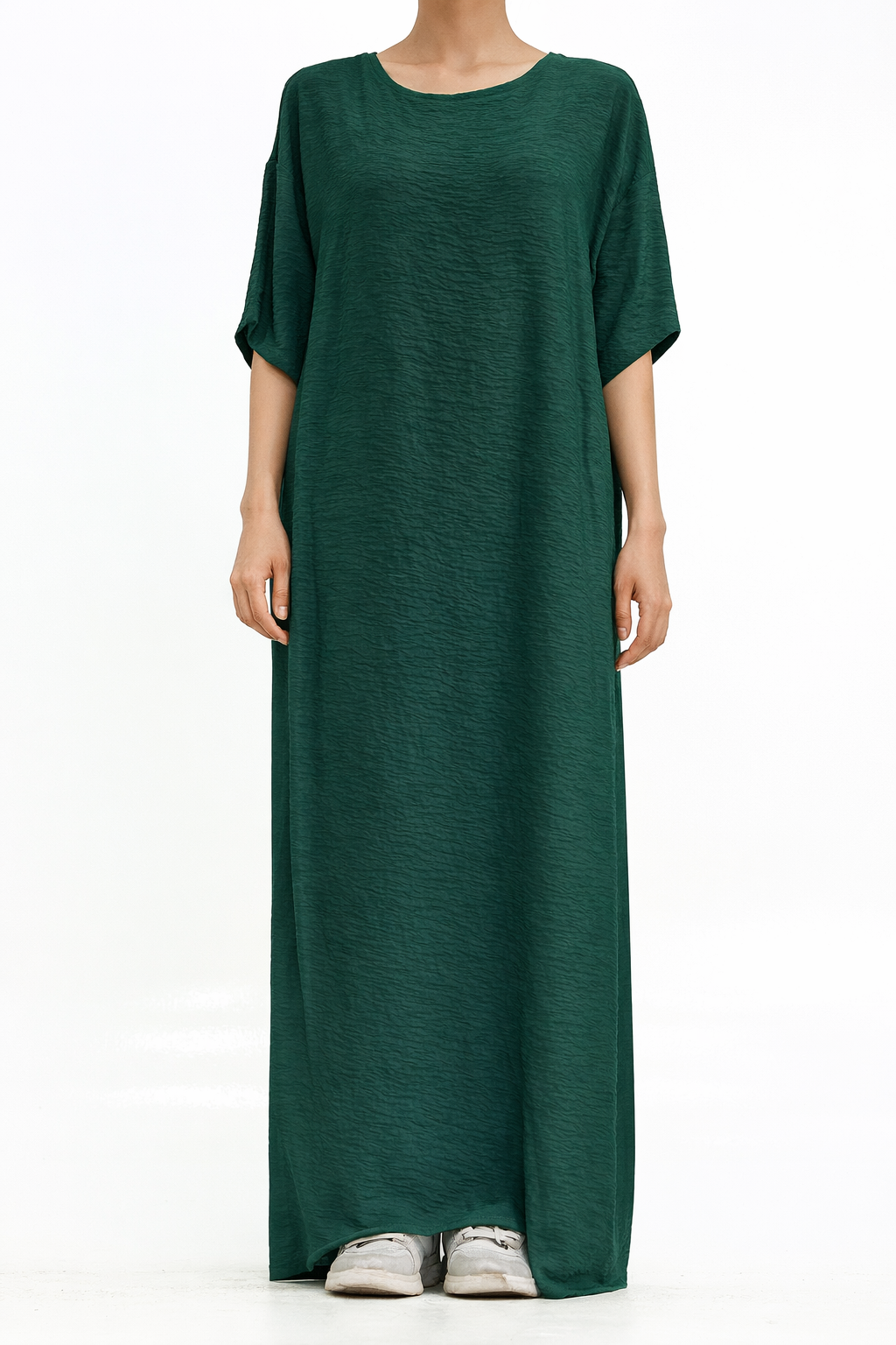 Green Short Sleeve Slip Dress