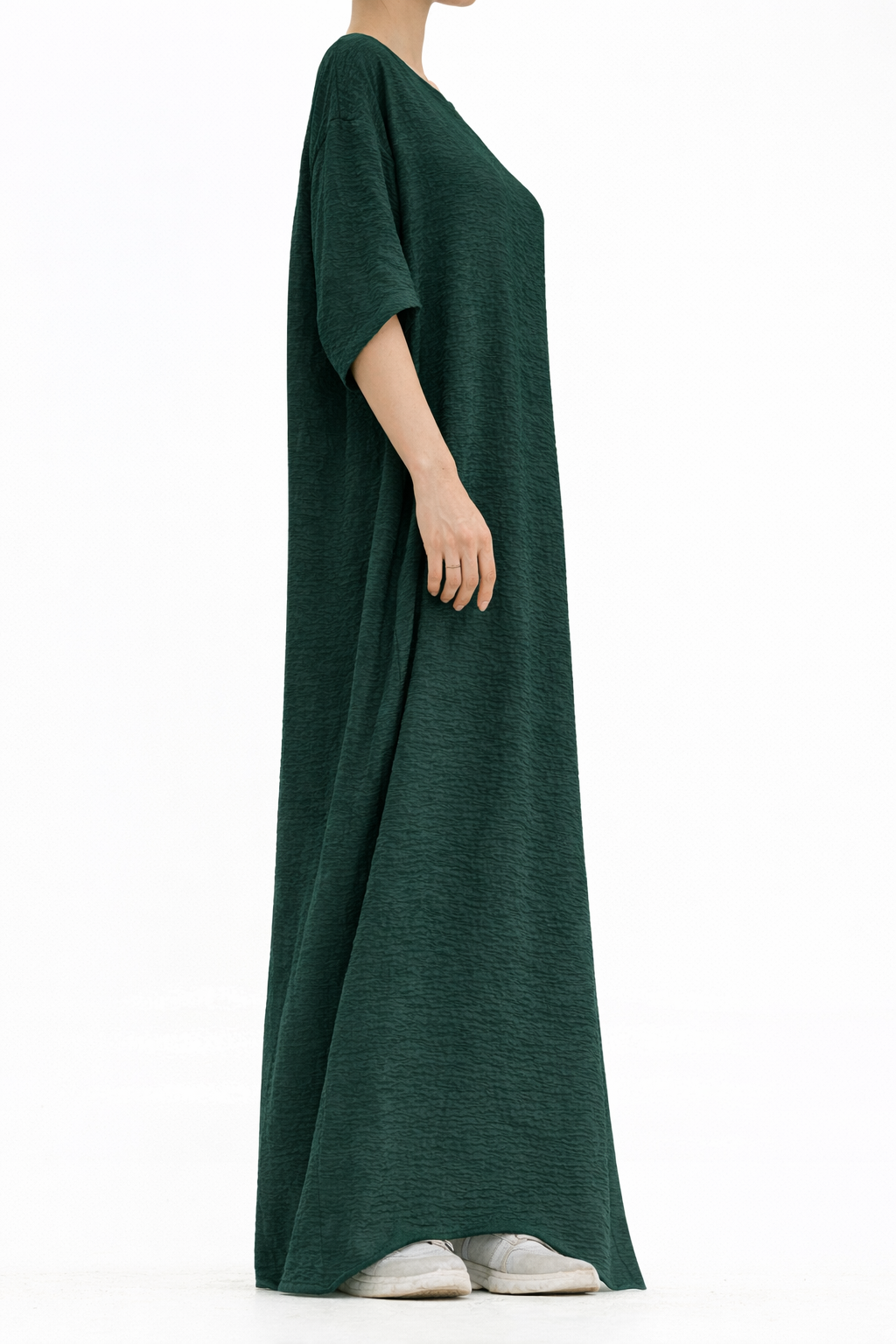 Green Short Sleeve Slip Dress