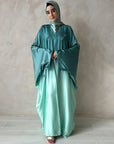 Green Gradient Satin Ombre Open Farasha