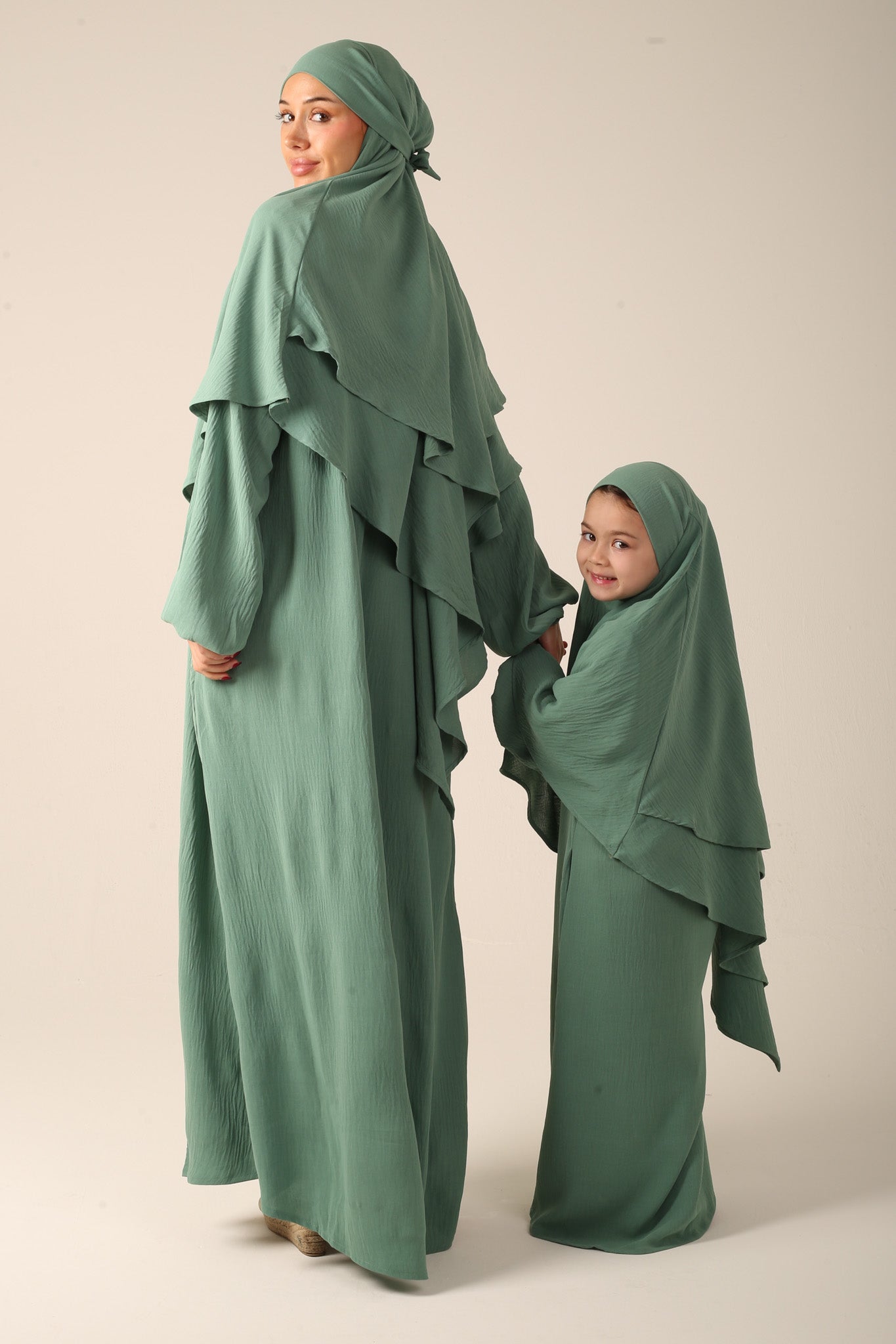 Khimar Set with Abaya - Sage Green