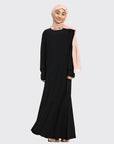 Girls Black Jersey Abaya