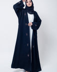 Luxe Black Embellished Open Abaya