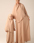 Girls Khimar Set with Abaya - Desert Sand