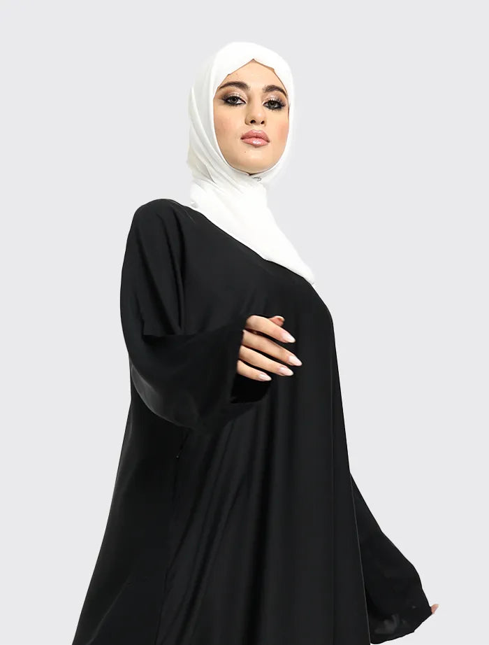 Black Cuff Plain Abaya