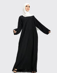 Black Cuff Plain Abaya