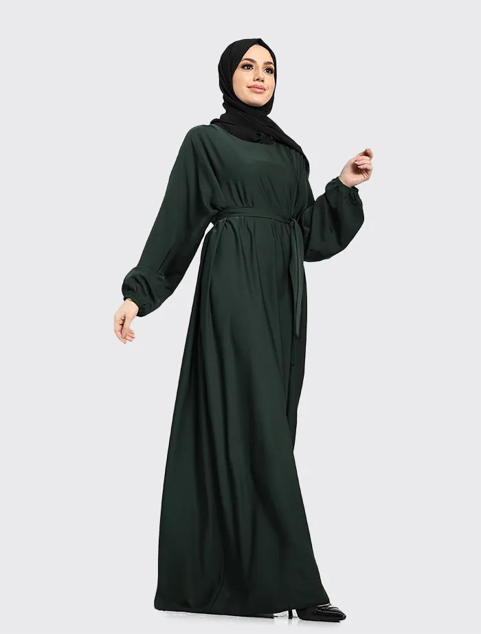 Bottle Green Essential Abaya (PRE-ORDER ITEM, DESPATCH MID FEBRUARY 2025)