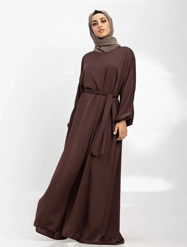 Chocolate Essential Abaya (PRE-ORDER ITEM, DESPATCH MID FEBRUARY 2025)