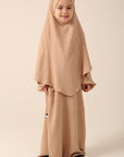 Girls Khimar Set with Abaya - Desert Sand