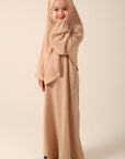 Girls Khimar Set with Abaya - Desert Sand