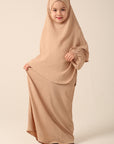 Girls Khimar Set with Abaya - Desert Sand