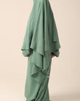 Girls Khimar Set with Abaya - Sage Green