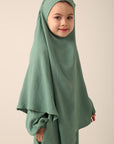 Girls Khimar Set with Abaya - Sage Green