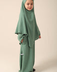 Girls Khimar Set with Abaya - Sage Green