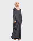 Girls Grey Jersey Abaya