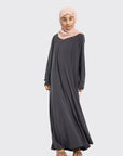 Girls Grey Jersey Abaya